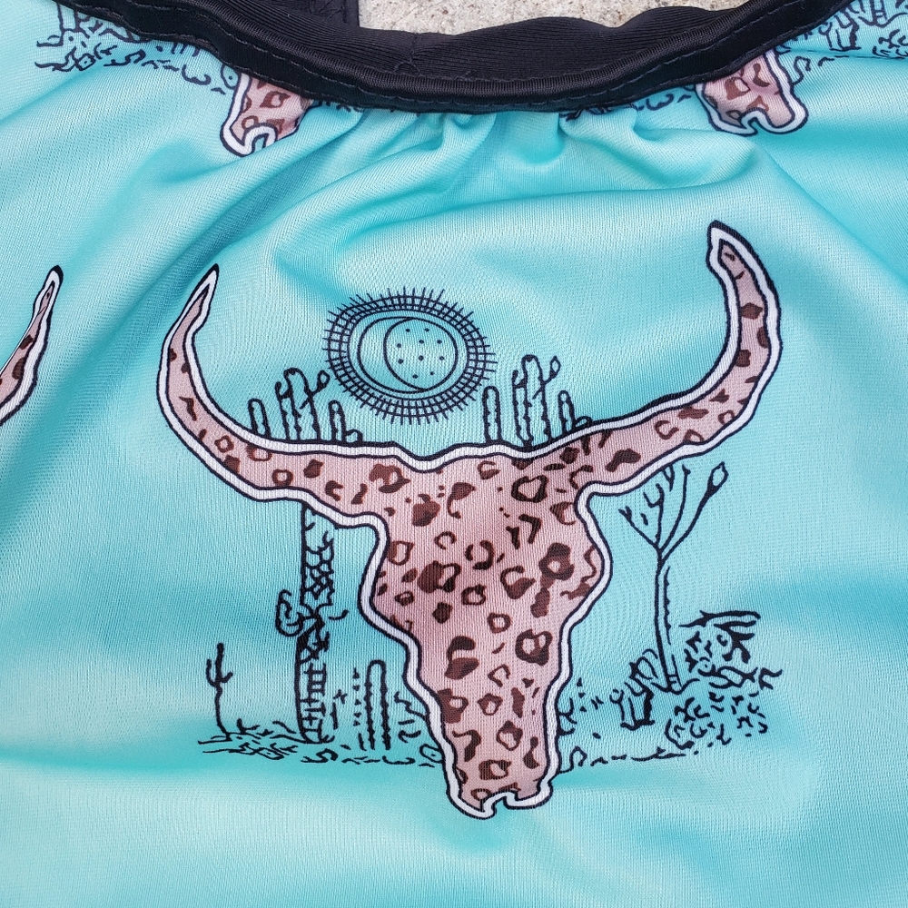 Workout‎ turquoise top Buffalo pattern Size 2XL